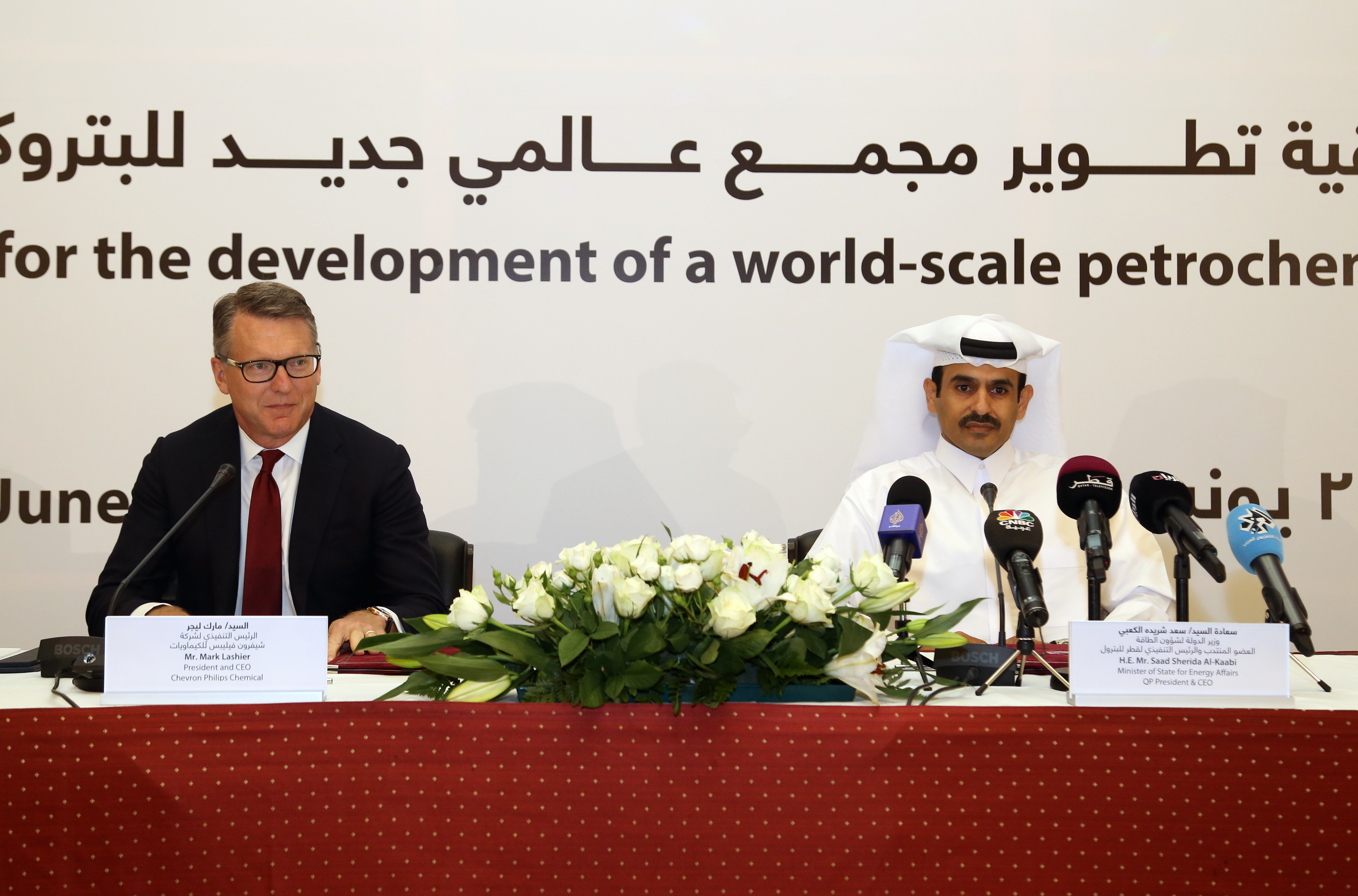 Chevron Phillips Chemical and Qatar Petroleum sign agreement to develop petrochemical complex in Qatar.