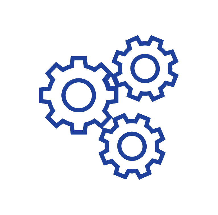 Three interlocked gears.